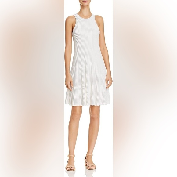 Theory Merino Wool Blend Ottoman Ribbed Lined Sleeveless Shift Day Dress Size P - Picture 2 of 10